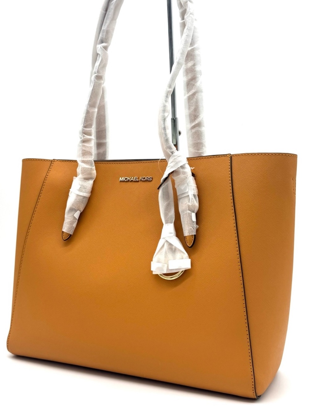 Michael Kors Charlotte LG Tote Bag 3 IN 1 Leather Shoulder Bag Cider